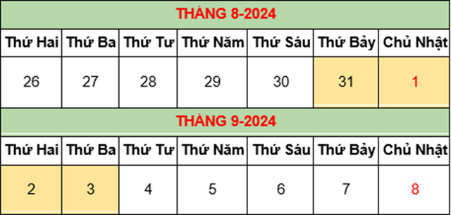 Lễ Quốc khánh 2/9 năm nay, học sinh, sinh viên được nghỉ mấy ngày?